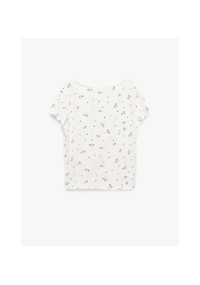 Koton Çiçek Desenli Rahat Kalıp Kısa Kollu Dantel Detaylı Şortlu Pijama Takımı Pembe Desenli 7wlk40207mk Koton Çiçek Desenli Rahat Kalıp Kısa Kollu Dantel Detaylı Şortlu Pijama Takımı Pembe Desenli 7wlk40207mk