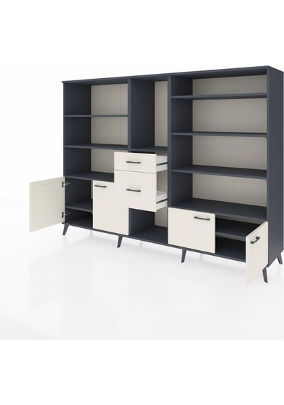 Hyperion Dolap 10 Raflı 2 Çekmeceli 4 Kapaklı 220x44x163 Antrasit Antrasit-aytaşı Hyperion Dolap 10 Raflı 2 Çekmeceli 4 Kapaklı 220x44x163 Antrasit Antrasit-aytaşı