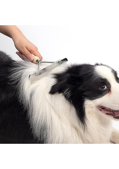 Köpekler İçin Astar Tırmığı, Bakım Fırçası Seti, Uzun Diş Astarı Köpek Tırmığı + Pire Tarağı, Deshedding Aracı Güzellik Çelik Tarağı Golden Retriever Husky Alman Çoban Köpeği Uzun Tüylü Kedi