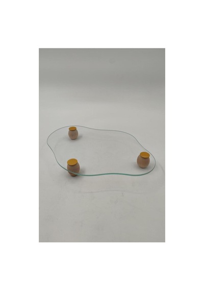 Cam Sunum Tepsisi Bulut Model Ahşap Ayaklı 32 22 Cm Diğer