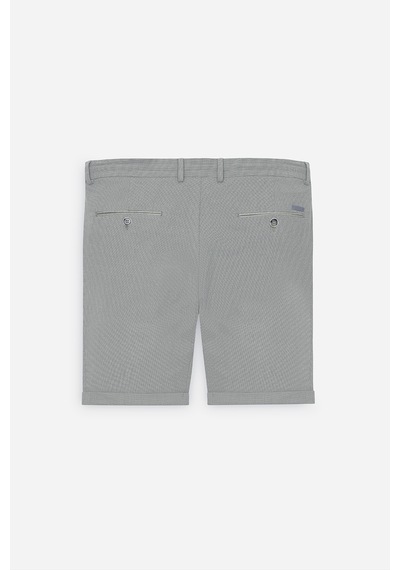 AC&Co / Altınyıldız Classics Erkek Grı Slim Fit Dar Kesim Beli Bağlamalı Gofre Desenli Yan Cepli Şort Gri