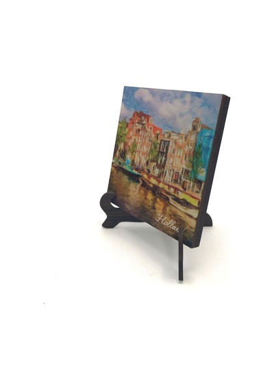 Hollanda Görseli Baskılı Mdf Masaüstlük 10x10 617