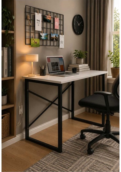 Smart Çalışma Masası Bilgisayar Masası Ofis Masası Minimal Tasarım Beyaz Smart Çalışma Masası Bilgisayar Masası Ofis Masası Minimal Tasarım Beyaz