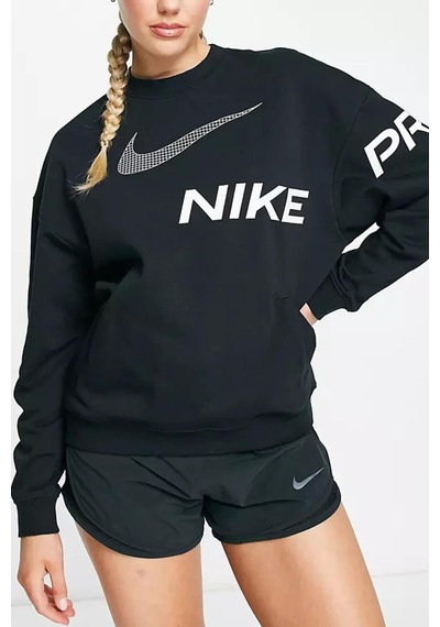 Dri-fit Get Fit French Terry Graphic Bol Kesim Siyah Kadın Sweatshrit Siyah
