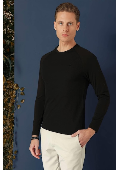 Efor Ts 872 Slim Fit Siyah Spor T-shirt Siyah