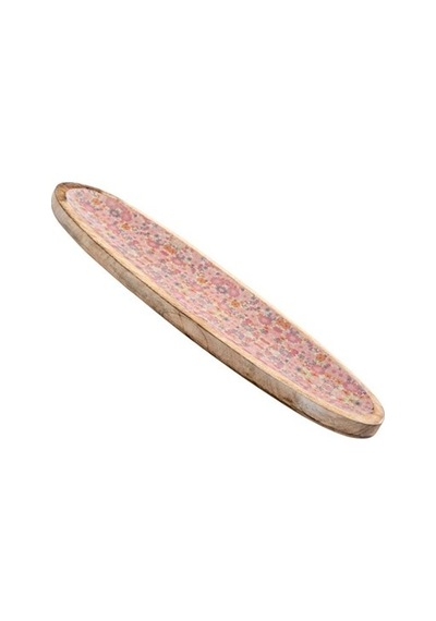 Vitale AK.Fq0010 Şiva Çiçek Desenli Oval Tabak Pembe