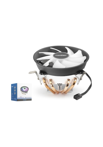 Nodar Nd2600 Cpu Hava Soğutucusu Combo Tek Fanlı 120 Mm Siyah Beyaz