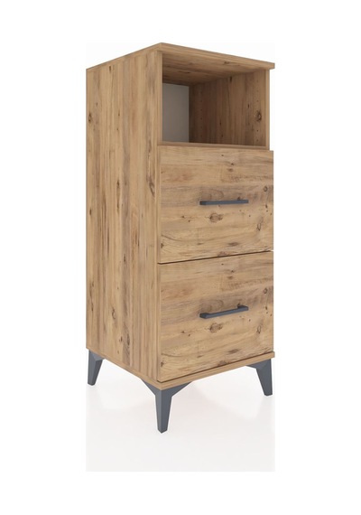 Hyperion Komodin Tek Raflı 2 Çekmeceli 44x44x106 Çam-çam Çam
