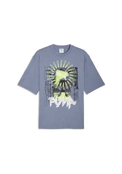 Puma Graphic Tee Erkek Günlük Tişört 63444265 Gri Gri