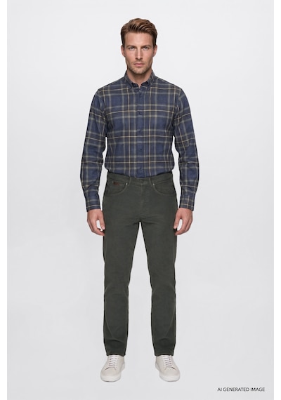 Wrangler Pamuklu Texas Slim Fit Cepli Esnek Erkek Kadife Pantolon Mw12sec300 Yeşil