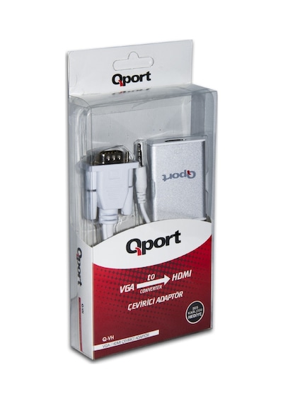 Qport Q-vh Vga To Hdmı Çevirici + Ses Kablosu