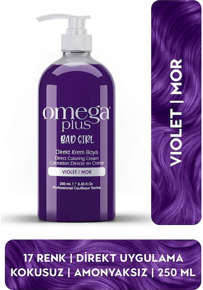 Omega Plus Bad Girl Mor Amonyaksız Renkli Saç Boyası 250ml