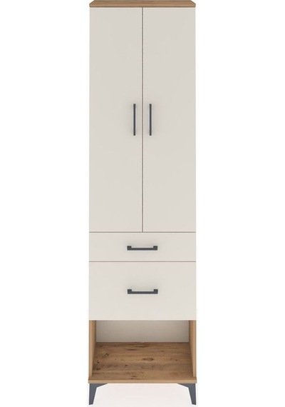 Arges Dolap 2 Raflı 2 Çekmeceli Tek Askılı 60x30x221 Çam-aytaşı Çam