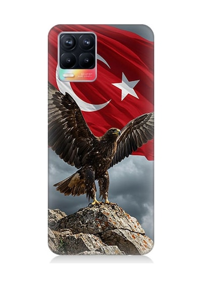 Realme 8 Uyumlu Kartal Zirvede Bekliyor Desenli Silikon Kılıf Çok Renkli