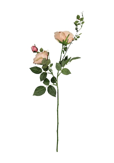 Yapay 3'lü Açmış Bahçe Gülü Dalı Pembe 66 Cm Pembe
