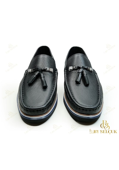 Loafer Eva Taba Siyah Deri