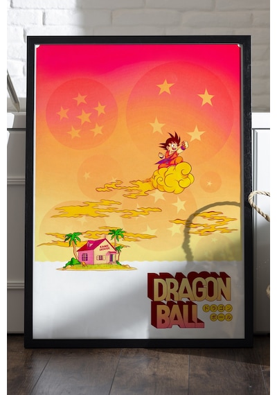 Dragon Ball Siyah Ahşap Çerçeveli Poster, Anime Duvar Tablosu