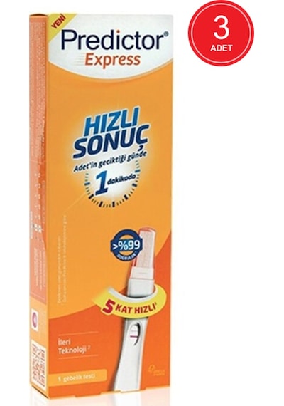 Predictor Express Hızlı Sonuç Gebelik Testi 1 Test x 3 Paket