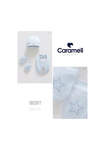 Caramell My Baby Kumsal 4lü Takım Aksesuar Eldiven Önlük Good Baby 2077 Mavi Mavi