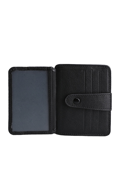 Ancora Leather Hakiki Deri Çıtçıtlı-para Bölmeli Kartlık Siyah-26209