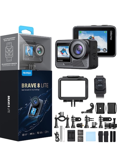 Akaso Brave 8 Lite 4K 60fps Aksiyon Kamera ve Süper Aksesuar Seti (Akaso Türkiye 2 Yıl Garantili) Siyah Akaso Brave 8 Lite 4K 60fps Aksiyon Kamera ve Süper Aksesuar Seti (Akaso Türkiye 2 Yıl Garantili) Siyah