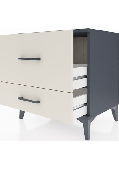 Hyperion Komodin 2 Çekmeceli 60x44x64 Antrasit-aytaşı Antrasit