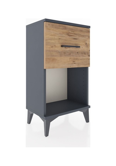 Arges Komodin Tek Çekmeceli 44x30x80 Antrasit-çam Antrasit
