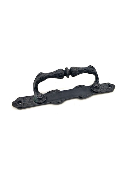 Antika Tarz Dekoratif Pirinç Dar Yan Çekme Kapı Kolu - 225x37 Mm, Oksit