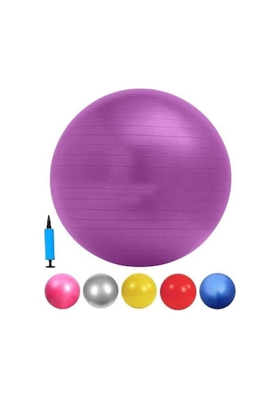 Plates Jimnastik Topu Egzersiz 65 Cm Pilates Topu - Plates Bandı Çok Renkli