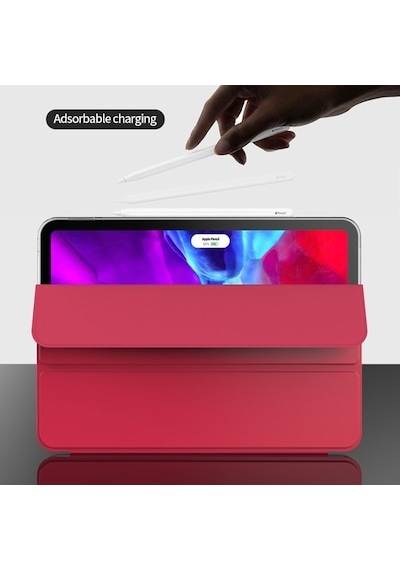 Apple Uyumlu iPad Pro 12.9 5. Nesil 2021 Kılıf Pu Deri Smart Standlı Cas