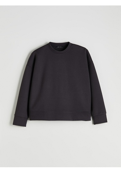 Lcw Vision Siyah Bisiklet Yaka Kadın Sweatshirt
