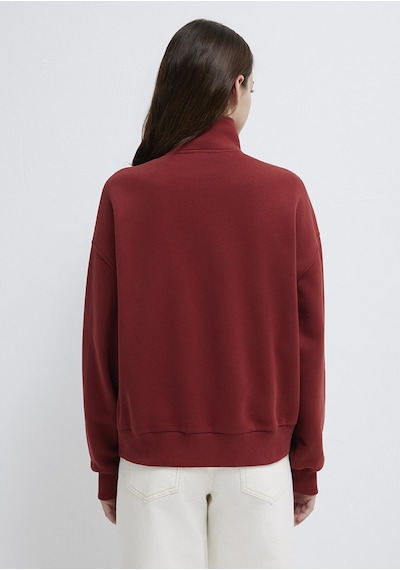 Mavi - Mvjns Nakışlı Yarı Fermuarlı Kırmızı Sweatshirt 1s10533-70411 Kırmızı