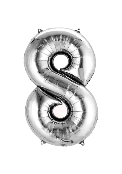 Showparty Folyo Balon 8 Rakam 100 CM - Gümüş