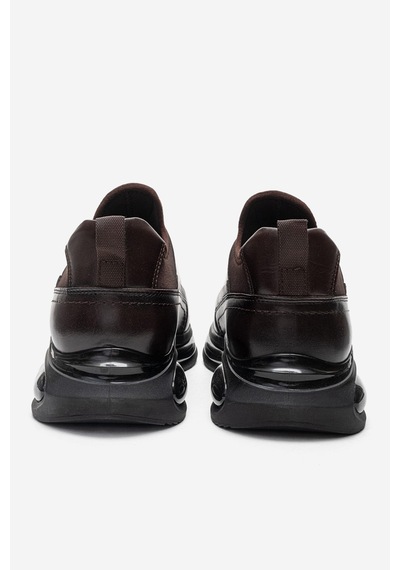 Dericlub Erkek Kalın Taban Comfort Sneaker Gerçek Deri Cr 2440 Kahverengi