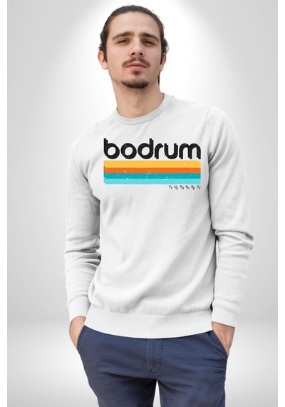 Bodrum Türkiye Unisex Beyaz Sweatshirt Beyaz