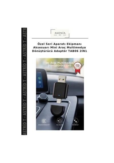 Özel Seri Aparatı Ekipmanı Aksesuarı Mini Araç Multimedya Dönüştürücü Adaptör Tab06 2ın1 Diğer