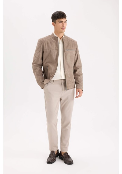 DeFacto Slim Fit Dar Kesim Dik Yaka Fermuarlı Süet Görünümlü Mevsimlik Baharlık Mont D5977AX25SPBG73 DeFacto Slim Fit Dar Kesim Dik Yaka Fermuarlı Süet Görünümlü Mevsimlik Baharlık Mont D5977AX25SPBG73
