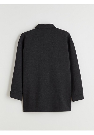 Lcw Modest Antrasit Oversize Kadın Gömlek Tunik