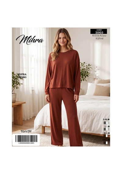 Mihra Kadın Oysho Bisiklet Yaka Uzun Kol Baharlık Pijama Takımı 20103kh - 1 Adet Kahverengi Mihra Kadın Oysho Bisiklet Yaka Uzun Kol Baharlık Pijama Takımı 20103kh - 1 Adet Kahverengi