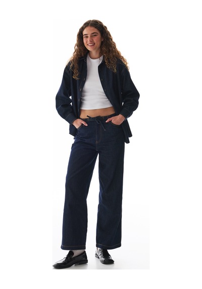 Penti Koyu Mavi Denim Düz Kesim Pantolon Koyu Denım