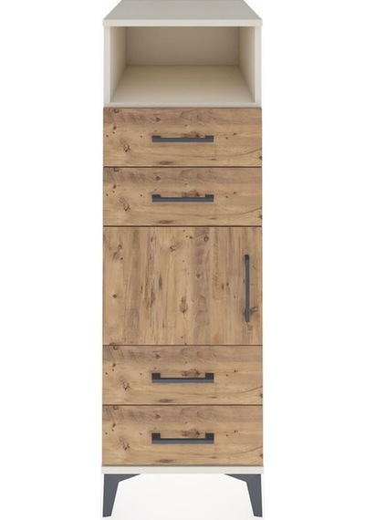 Kronos Dolap 2 Raflı 4 Çekmeceli Tek Kapaklı 44x59x134 Aytaşı-çam Aytası