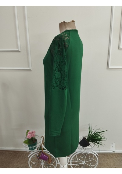 Bhrwear Kadın Uzun Kollu V Yakalı Düğmeli Cep Detaylı Viskon Iki Iplik Kısa Elbise Renkli