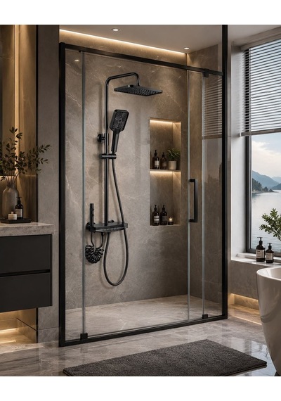 Lena Ledli Piano Banyo Yağmur Duş Sistemi Acar 35.01.190 Açık Gri