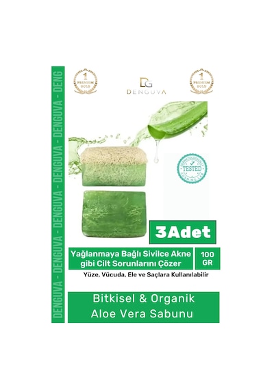 Özel %100 Doğal Koku Yüz Cilt Beyazlatıcı Organik Nemlendirici Kabak Lifli Aloe Vera Sabunu 3 Adet Karışık