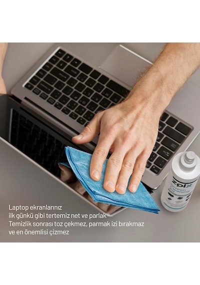 Ekran Temizleme Seti 250ml + Temizleme Bezi Lcd, Led, Ekran, Laptop, Tablet, Bilgisayar, Televi