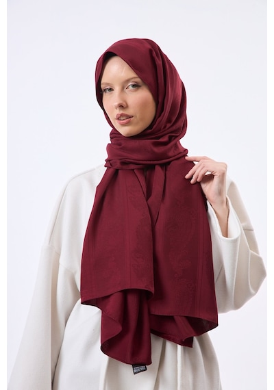 Mirsoy Scarf Zerafet Desen Şal Bordo