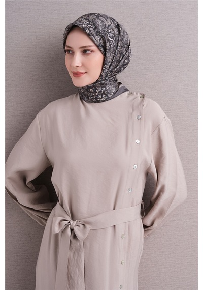 Armine Sura İpek Eşarp 2026-2027 - Sonbahar Kış-asm9609 Gri-taş