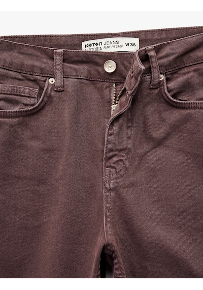 Koton Pamuklu Dar Kalıp Düğmeli Cepli İspanyol Paça Crop Jean Pantolon - Kick Flare Jeans Bordo 6wal40036mw Bordo Koton Pamuklu Dar Kalıp Düğmeli Cepli İspanyol Paça Crop Jean Pantolon - Kick Flare Jeans Bordo 6wal40036mw Bordo