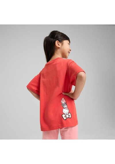 Puma Puma X Hk&fr Graphic Kız Çocuk Kırmızı Yuvarlak Yaka Tişört Kırmızı