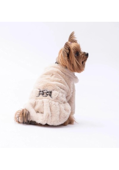 Pawstar Ekru Paris Küçük Irk Köpek Ceketi